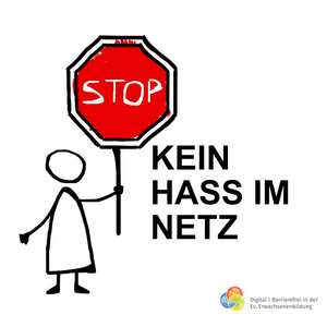 Stop-Schild gegen Hass im Netz